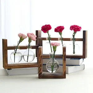 Retro Solid Wooden Stand for Hydroponics Plants Home Garden Wedding Decor