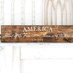 Rustic Patriotic Decor Painted On Wood