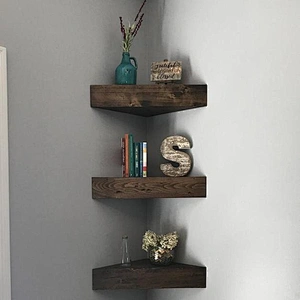 Corner Floating Shelves,  Wooden Shelves