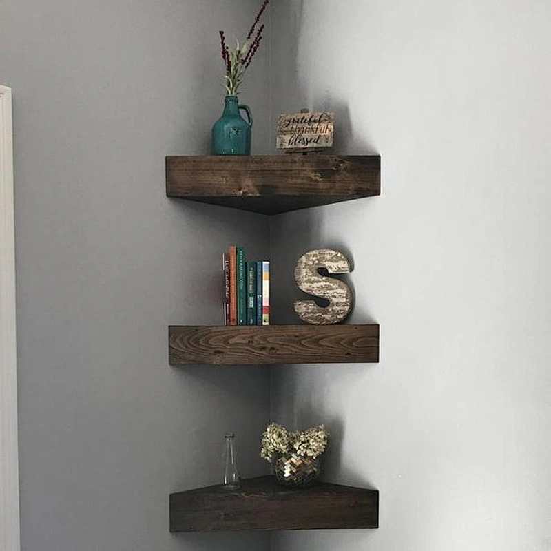 Corner Floating Shelves,  Wooden Shelves