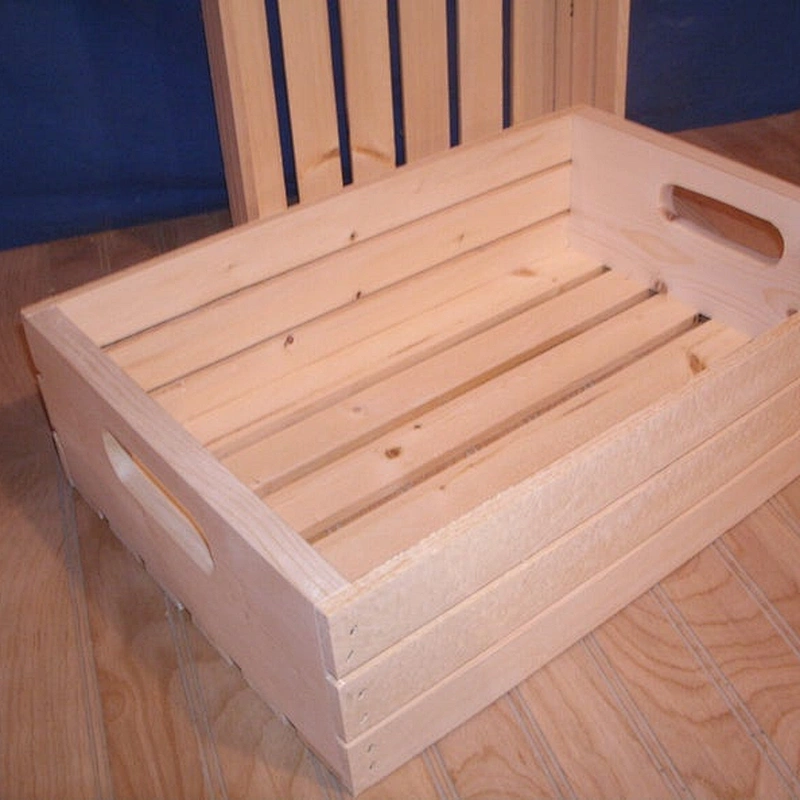 Wood storage crate, slatted wood crate 2020