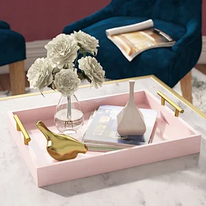 Evendale Hexagon Ottoman Coffee Table Tray  cheap wood tray coffee table tv tray