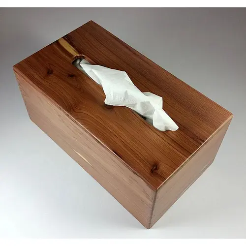 Solid Texas Aromatic Cedar - Handmade Tissue /  - Rectangle Style - Box Jointed Sides
