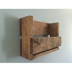 Rustic wood floating wall shelves book shelf wooden wall mounted wall shelf with hooks