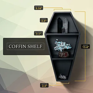 Manny's Mysterious Oddities Coffin Shelf - Spooky Gothic Decor for The Home