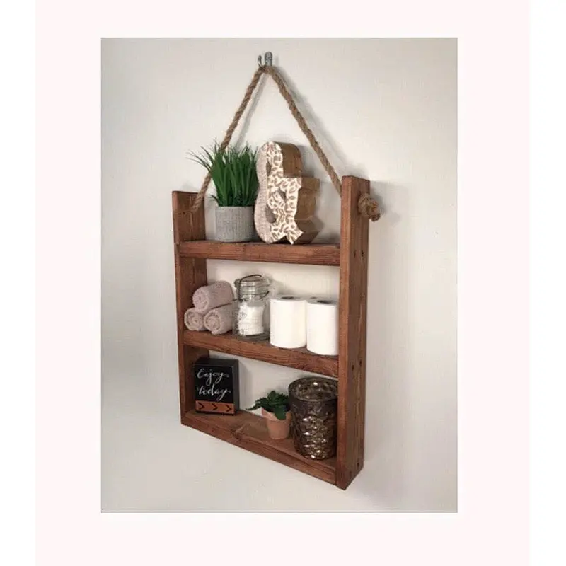 Hexagon wall shelf  wall mounted storage shelf  wooden wall mount shelf