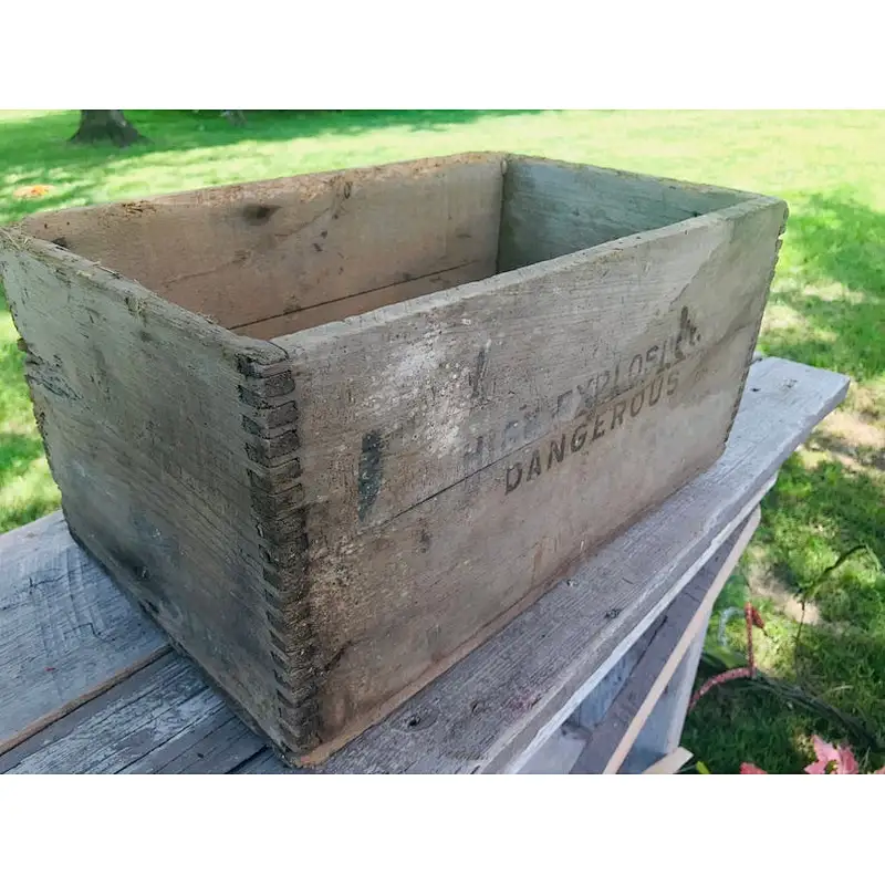 Rustic style original high explosive wooden crate