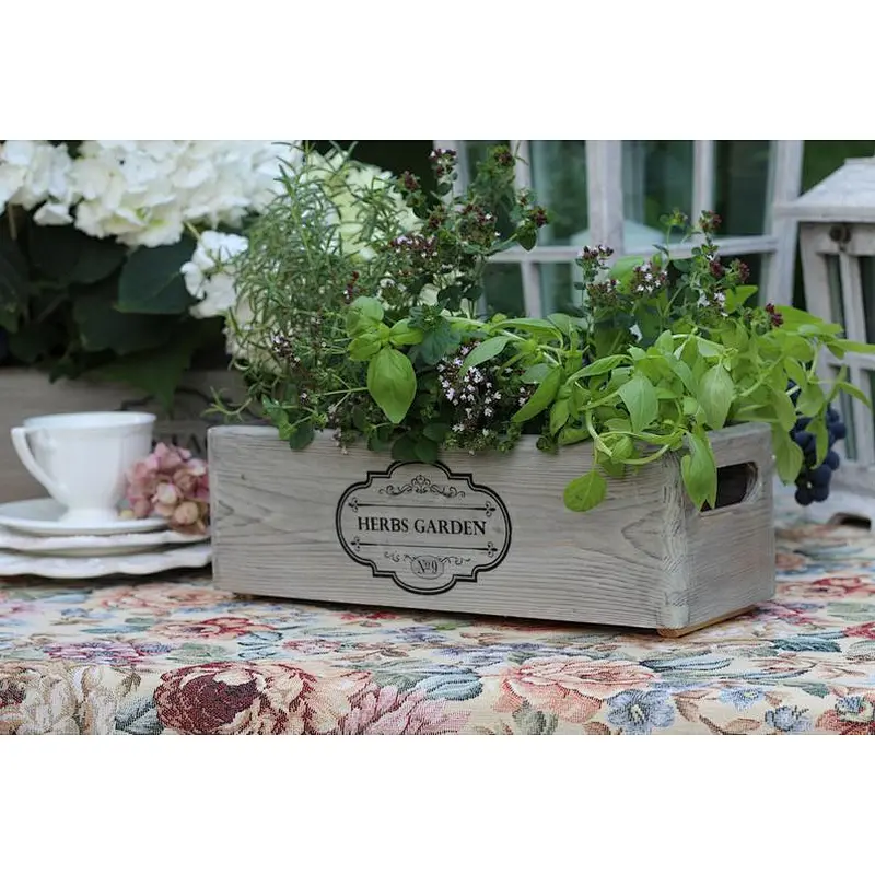 Custom Wood Box For Herbs Window Box  Small Wooden Boxes For Flowers Farmhouse Wooden Box