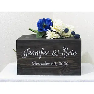 Rustic Cheapest Custom card box holder Honeymoon fund box  Locked wedding card box