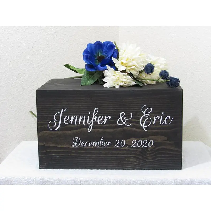 Rustic Cheapest Custom card box holder Honeymoon fund box  Locked wedding card box