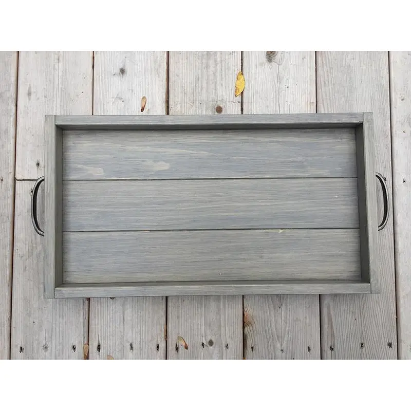 Rustic Wooden Serving Tray  Farmhouse Home Decor Rustic Ottoman Tray