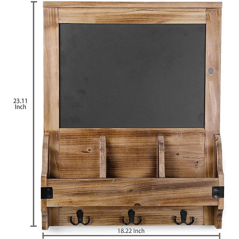 Rustic mail holder and coat key rack wall shelf hanging shelf wood wall wooden wall mount shelf