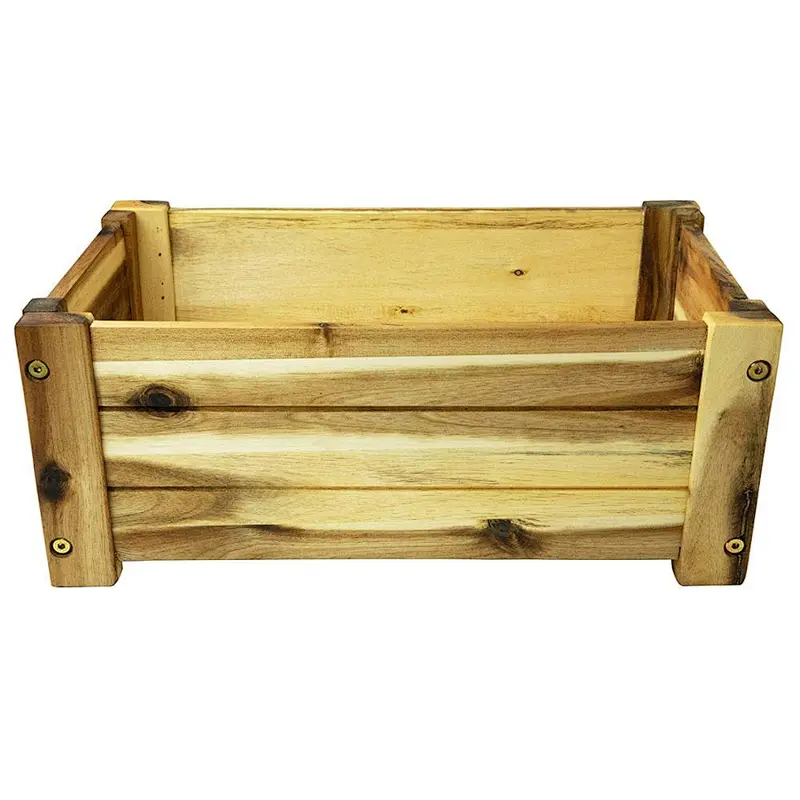 Wooden Planter Box Rectangle Shape for Garden Patio or Window