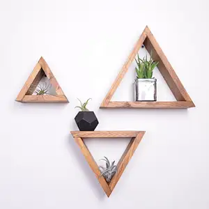 Set of 3 Triangle shelves,  Shelves Geometric Shelves kitchen decor bathroom decor nur with Wall-mounted Rack