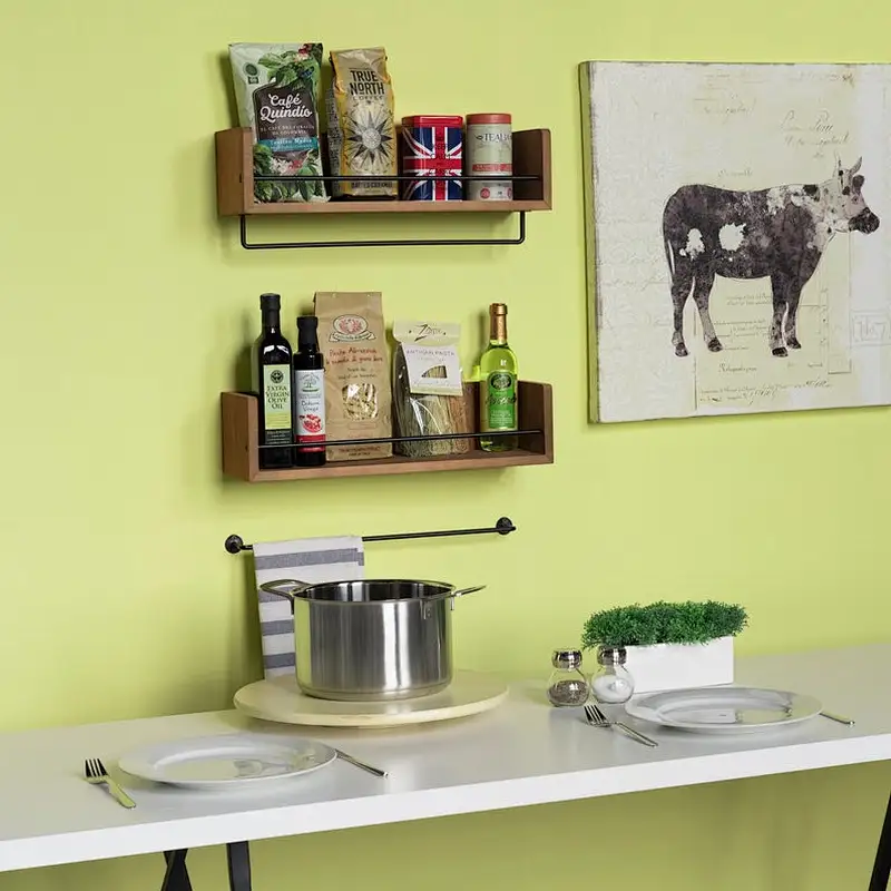 Rustic wood floating wall shelves wood shelves for the kitchen wall home decor wall shelf