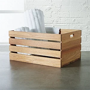 Set of 3 Multipurpose Wood Crafted Premium Bathroom Kitchen Crates | Laundry & Elemantries Keeper & Mover | Fruits & Vegetables