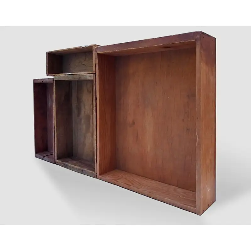Aged home decoration old wooden box set