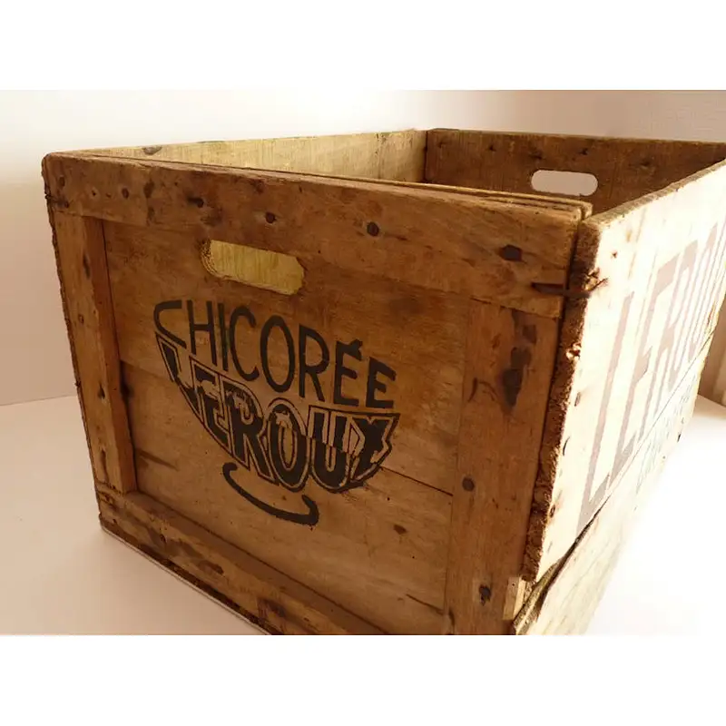 Rustic unfinished personalized wholesale handiwork customized Old wooden crates  chicory Leroux wooden boxcrate