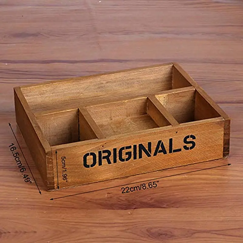 Storage Holder Desktop Wooden Container Storage Box Wooden Case Household Supplies Decorative