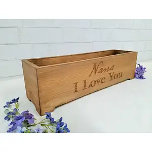 Personalized Rustic Wood Planter Box Wedding Centerpiece Vase  First Names and Last Name  Custom Text Engraved