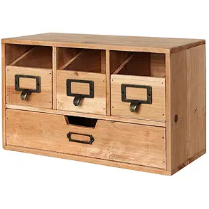 Rustic Brown Wood Desktop Office Organizer Drawers,decoration wooden box,wooden boxes