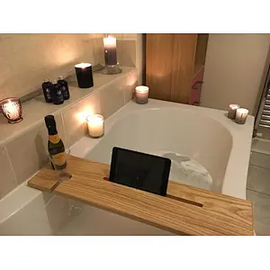Bespoke Luxury Solid American Ash Bath Caddy Tray Tablet Holder