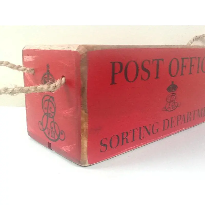 POST OFFICE retro style wooden storage crate for letters