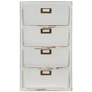 Wall Decor.Knick Knack Shelf Rustic Home Decor.Dorm Room Decor-Gallery Solutions Distressed White Wall Mail Organizer Letter Bin