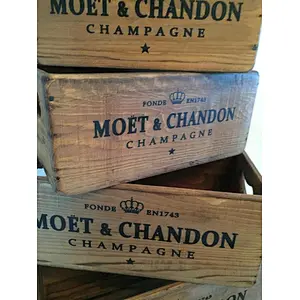Hot Set of 5 Nesting Ash Brown Wood Accent Crates Box For Storage Champagne