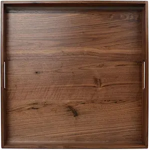 Square wooden solid vegetable tray with handle