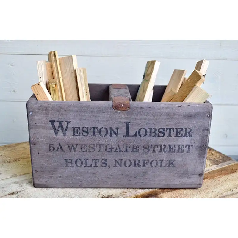 Farmhouse Decor Rustic Wooden Storage Box wood Crate Wooden Hamper Box