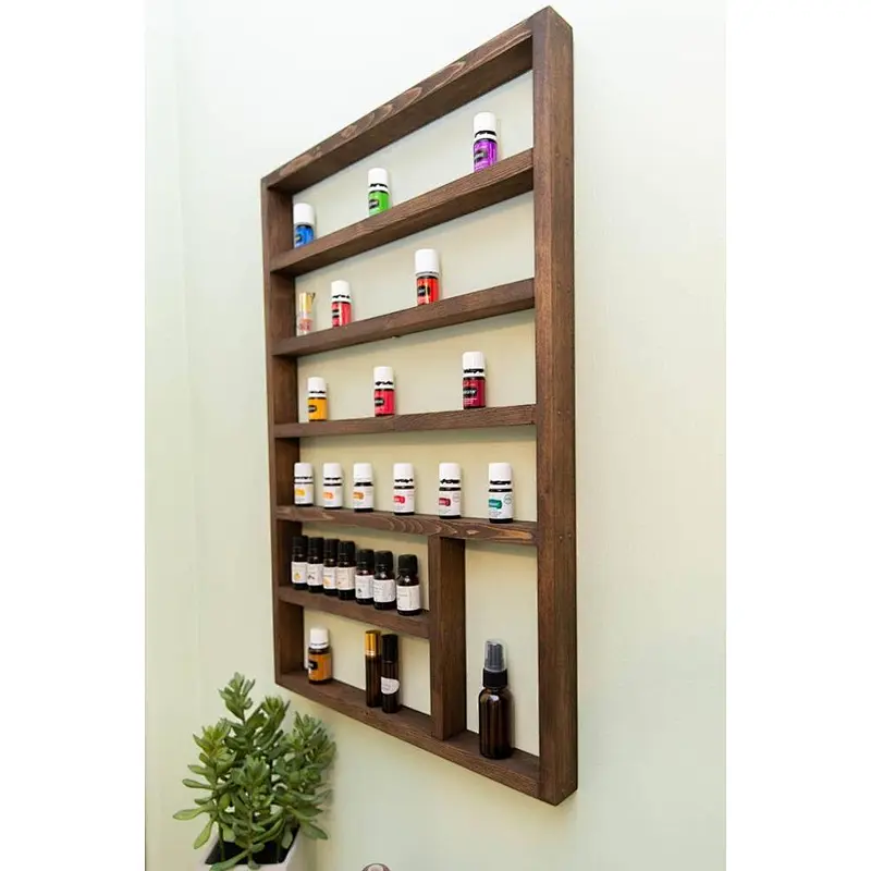 Essential oil wall shelf display hot storage oil rack wood shelf hanging nail polish shelf nail polish holder