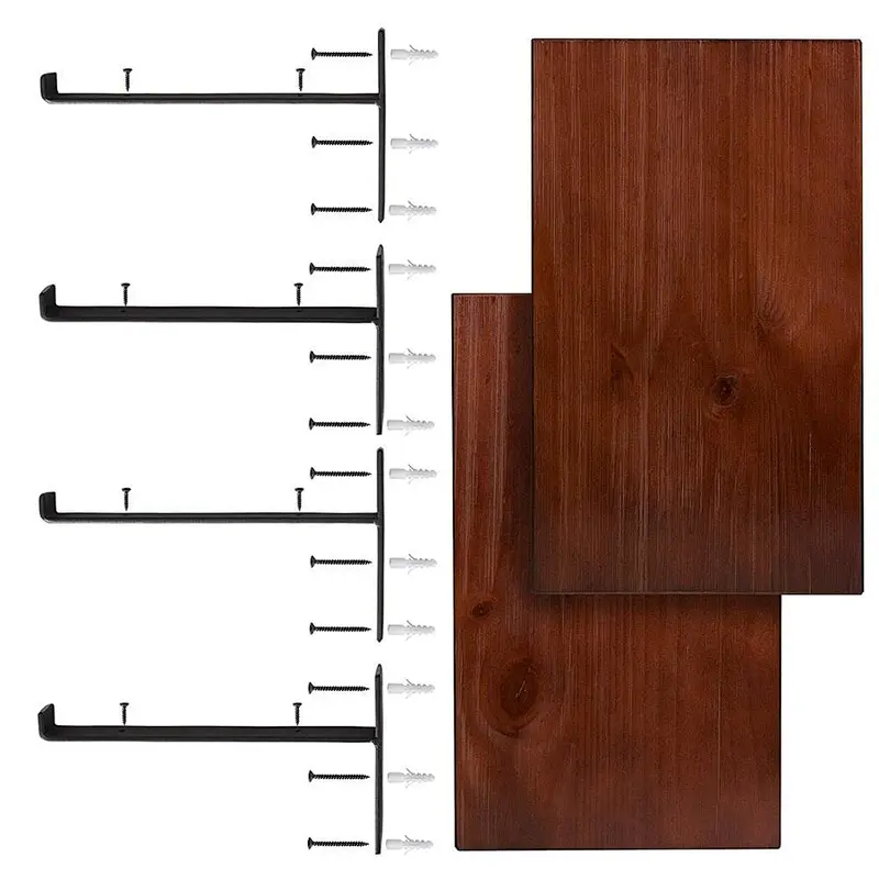 Premium Home Decor Rustic Floating Shelves Industrial Wall Mounted Shelving Real Farmhouse Wood Shelf