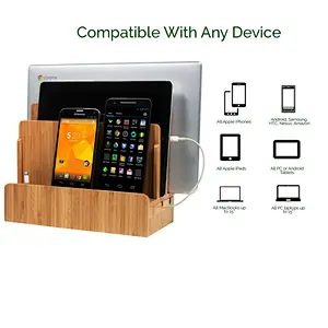 Natural walnut wood phone docking station wooden docking station men desk mobile phone holder