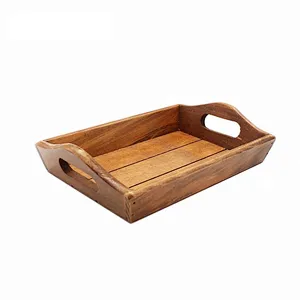 Storage Box Wooden Table Organizer Holder Tea Tray Home Furniture Decoration