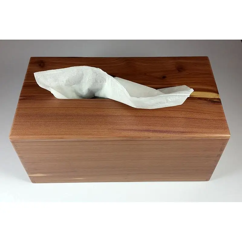 Solid Texas Aromatic Cedar - Handmade Tissue /  - Rectangle Style - Box Jointed Sides