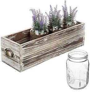 Rustic wholesale home decoration unfinished  big handiwork delicate practical Wood Box Flowers Planter