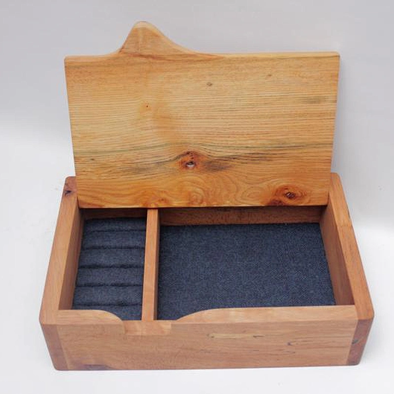 Vintage rustic wooden boutique ring box
