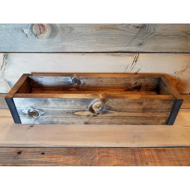 Wooden Planter Box  Mason Jar Box Wooden Decor  Centerpiece Box Pot