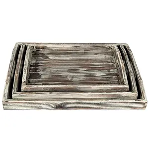 JUNJI Wooden Trays and Boxes Large Wooden Trays Wooden Dry Fruit Tray