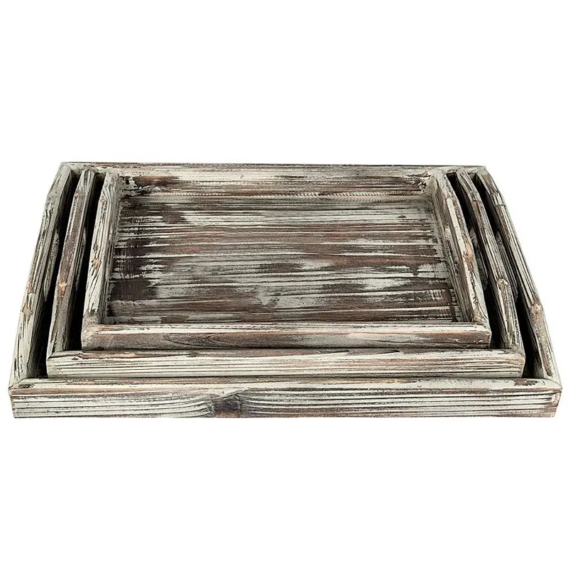 JUNJI Wooden Trays and Boxes Large Wooden Trays Wooden Dry Fruit Tray