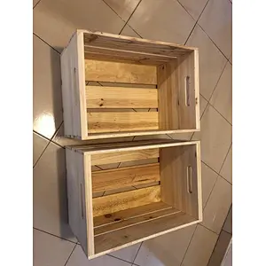 Rustic wholesale unfinished personalized customized big decoration  cheaper  retro style with handles storage   two wooden boxes