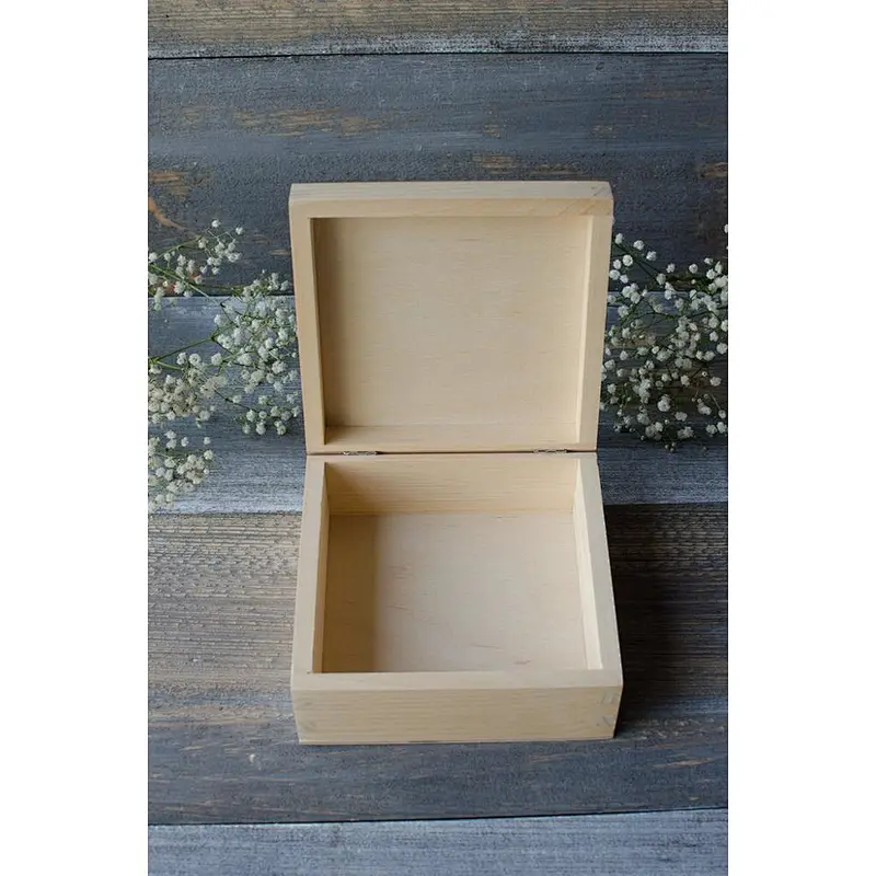 Big unfinished wooden box from natural wood, great for decoupage 2020