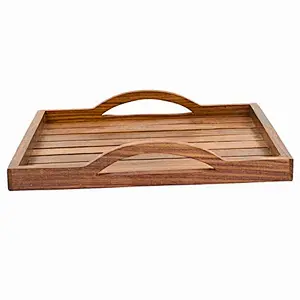Hashcart Wood Serving Tray Wood Tray With Handle Wooden Tray With Handle Wooden Trays For Decoration Wooden Trays Serving