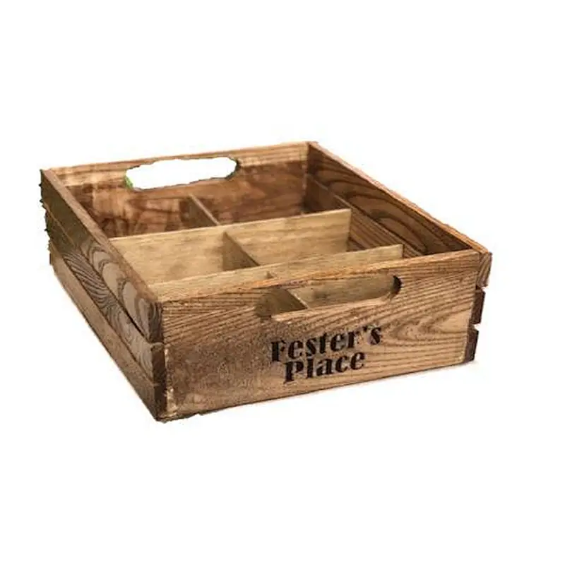 Whiskey Crate Solid Wood Crate 6 Slot Wooden Crate