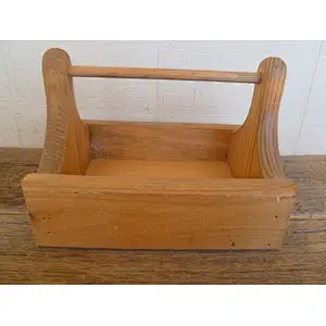 Rustic wholesale antique big cheaper delicate practical Cutlery case tool storage   wooden Bottle Carrier basket