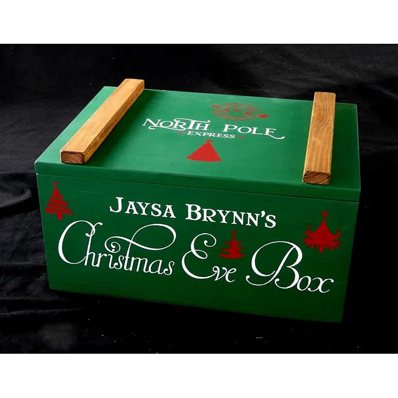 Christmas Eve Storage Box With Lid Wood Gift Box Rustic Wood  Crate With Lid
