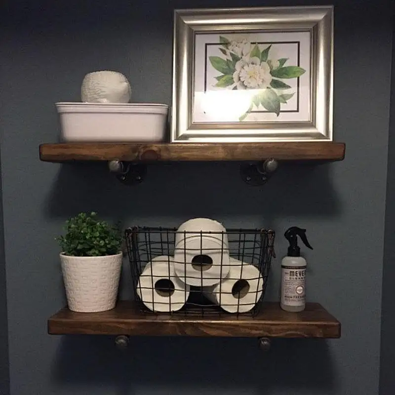 Solid Wood Rustic Farmhouse Floating Shelf