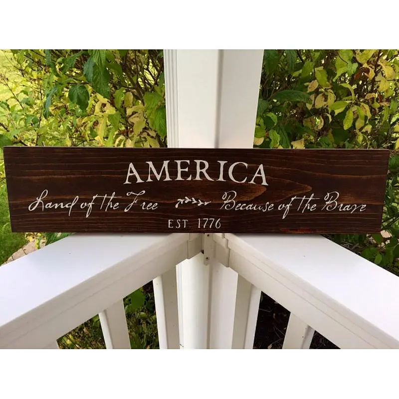 Rustic Patriotic Decor Painted On Wood