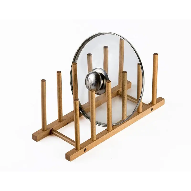 Wood Decor - FitHome Wooden Kitchen Cabinet Organizer for Plates/ Pot Lids/ Cutting Boards